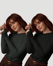 2-Pack Long Sleeve Crew Neck Tops