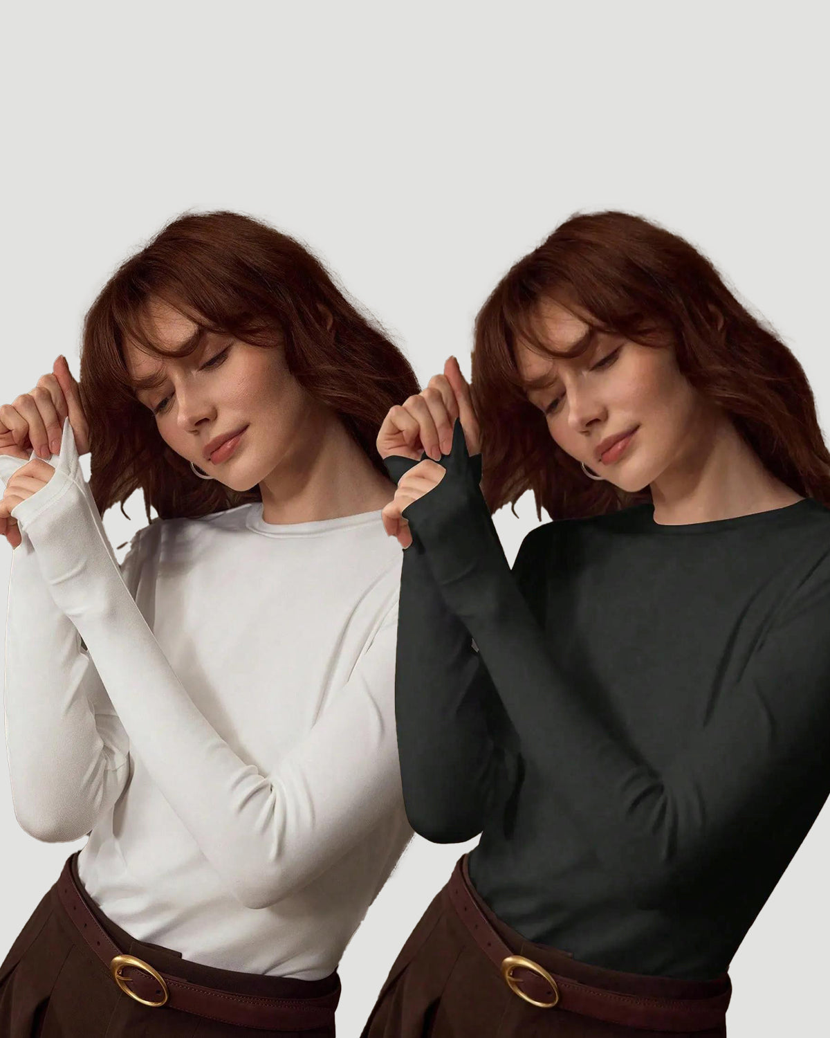 Women's 2-Piece Long Sleeve Crew Neck Top Set