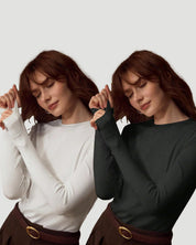 Women's 2-Piece Long Sleeve Crew Neck Top Set
