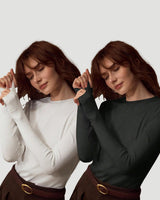 Women's 2-Piece Long Sleeve Crew Neck Top Set
