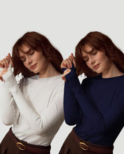 Women's 2-Piece Long Sleeve Crew Neck Top Set