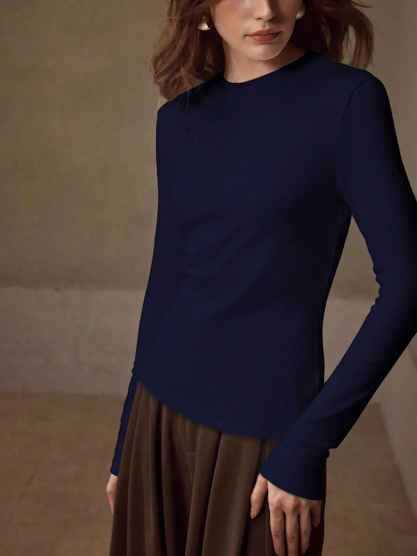 Women's 2-Piece Long Sleeve Crew Neck Top Set
