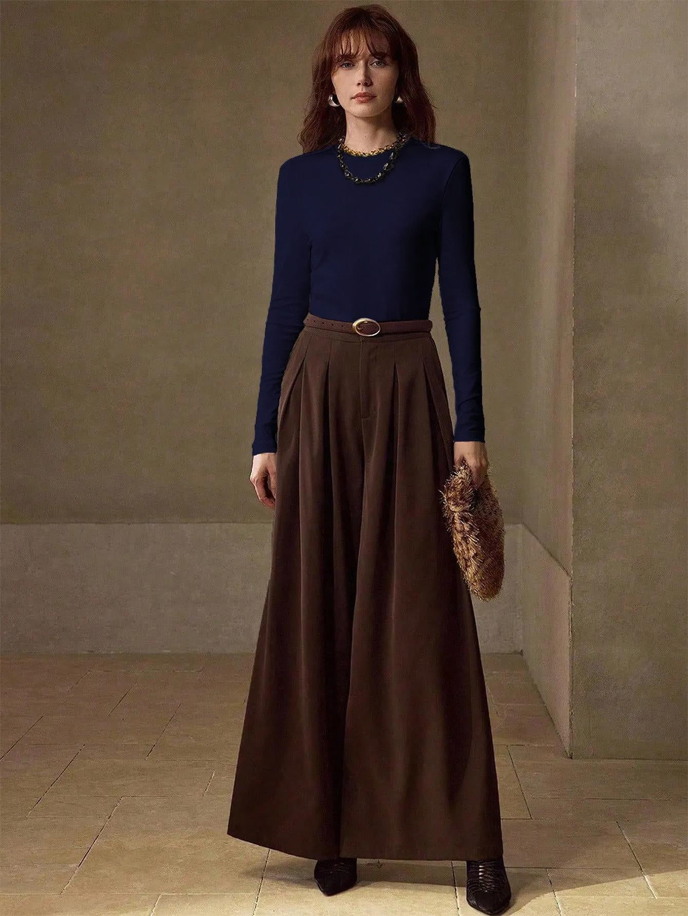 Women's 2-Piece Long Sleeve Crew Neck Top Set