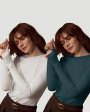 Women's 2-Piece Long Sleeve Crew Neck Top Set