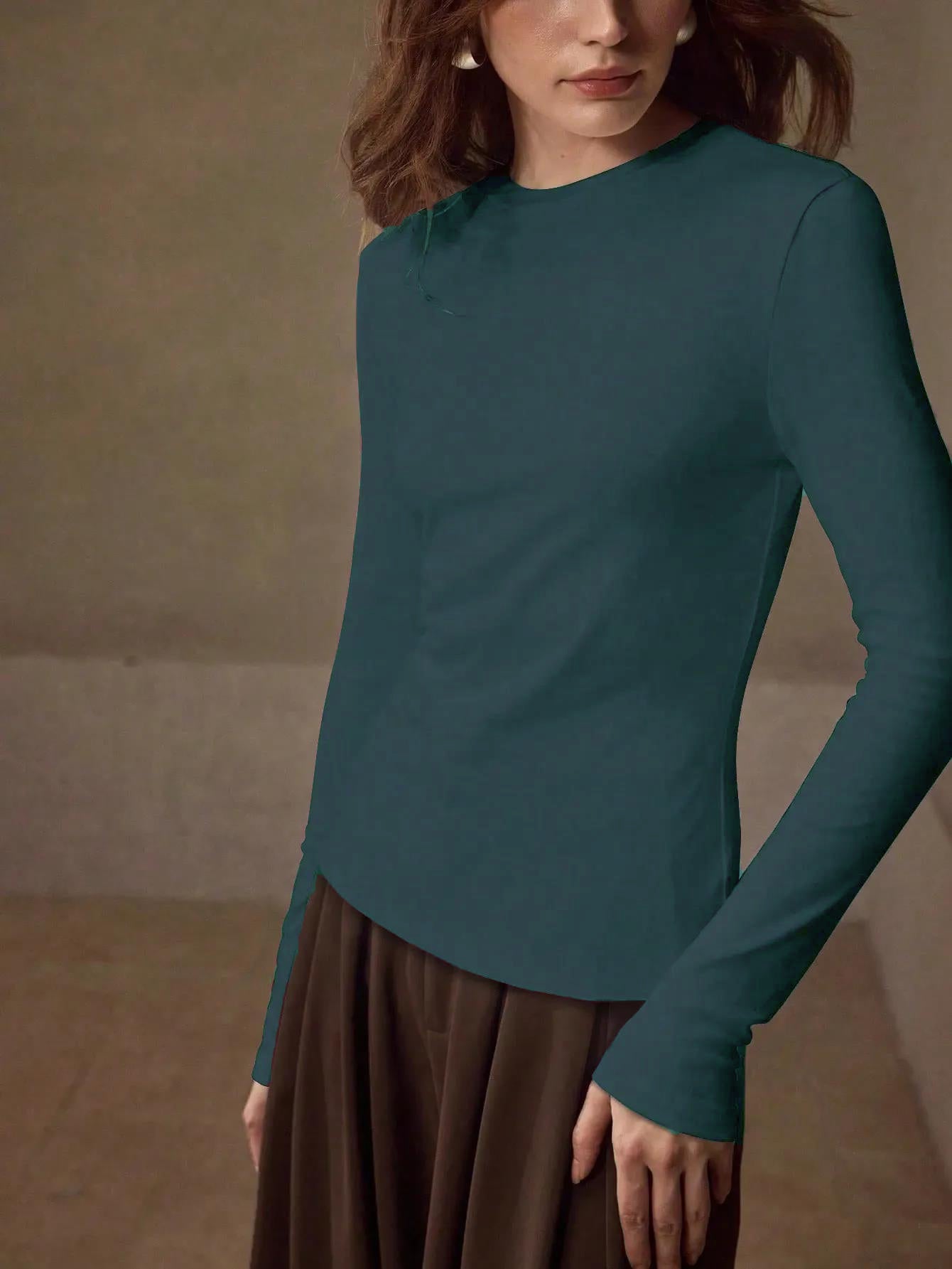 Women's 2-Piece Long Sleeve Crew Neck Top Set