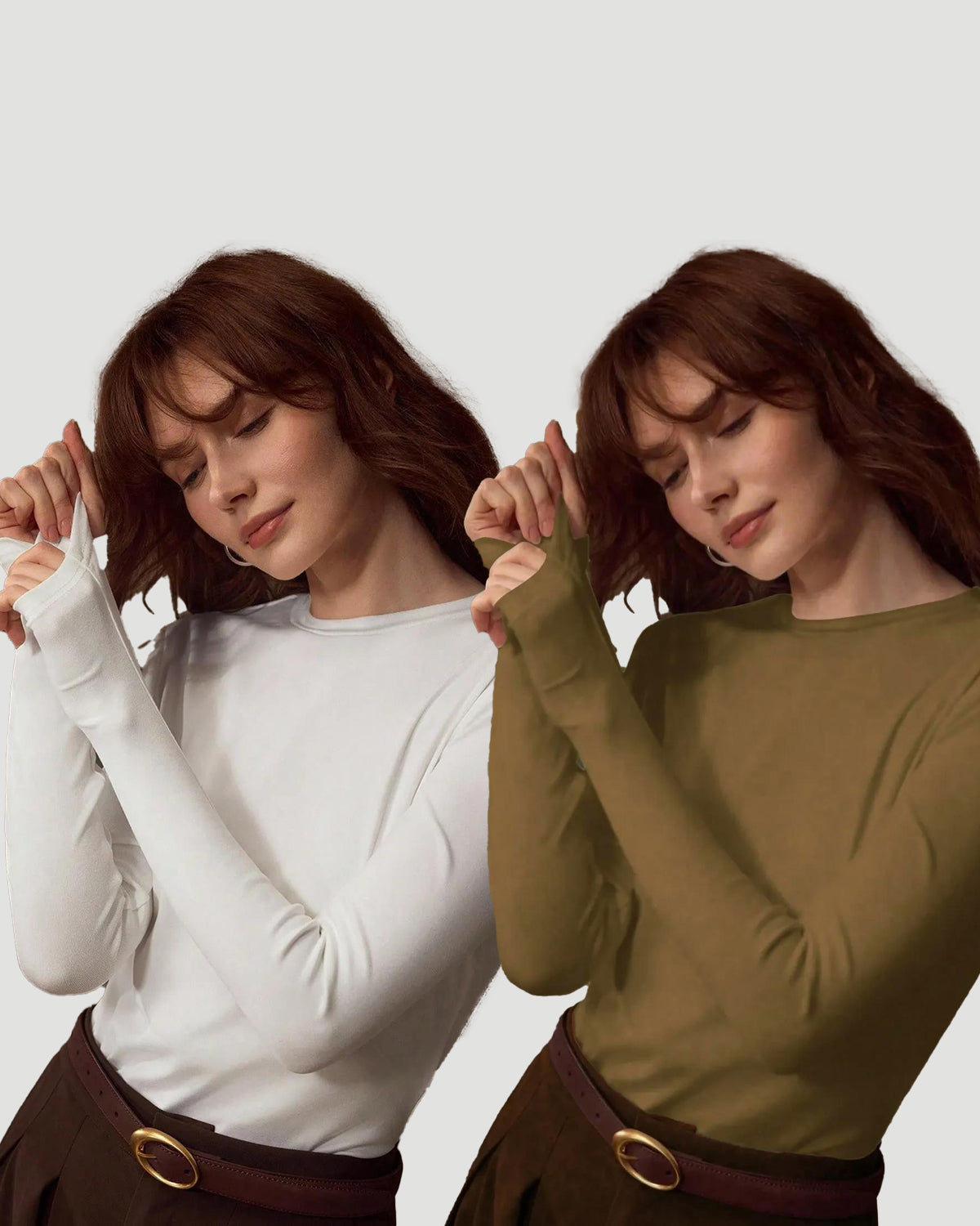 Women's Long Sleeve Crew Neck Basic Tee 2-Pack