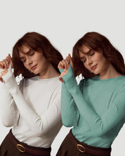 Women's Long Sleeve Crew Neck Basic Tee 2-Pack