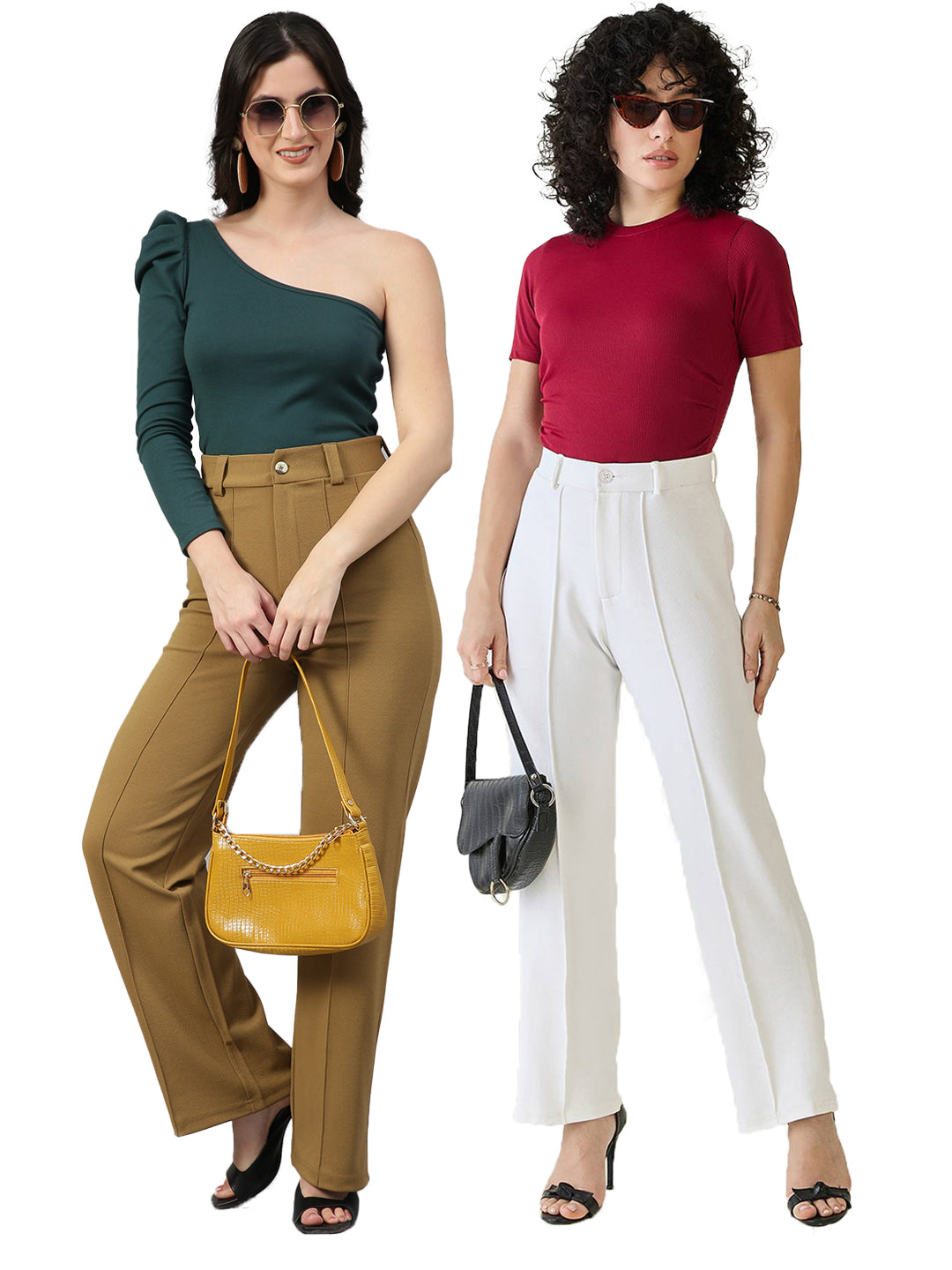 Trendy Tops & High Waist Tailored Pants - 2 Piece Coordinate Sets