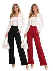 Women's 2 Piece Blazer and Wide Leg Pant Set