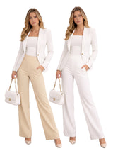 Women's 2 Piece Blazer and Wide Leg Pant Set