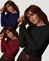 Women's 3 Pack Long Sleeve Tops