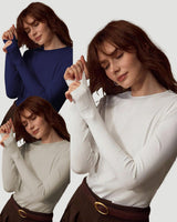 Women's 3 Pack Long Sleeve Basic Tops