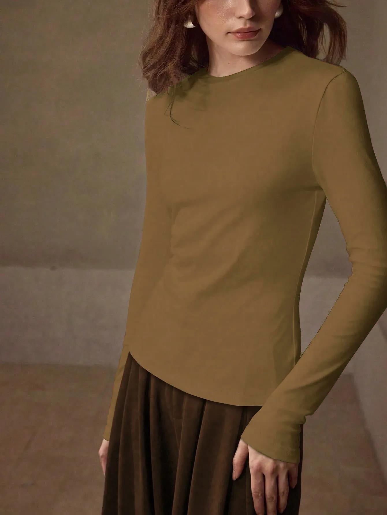 Women's Long Sleeve Crew Neck Basic Tee 3-Pack