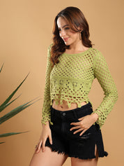 KOTTY Casual Printed Women Green Top