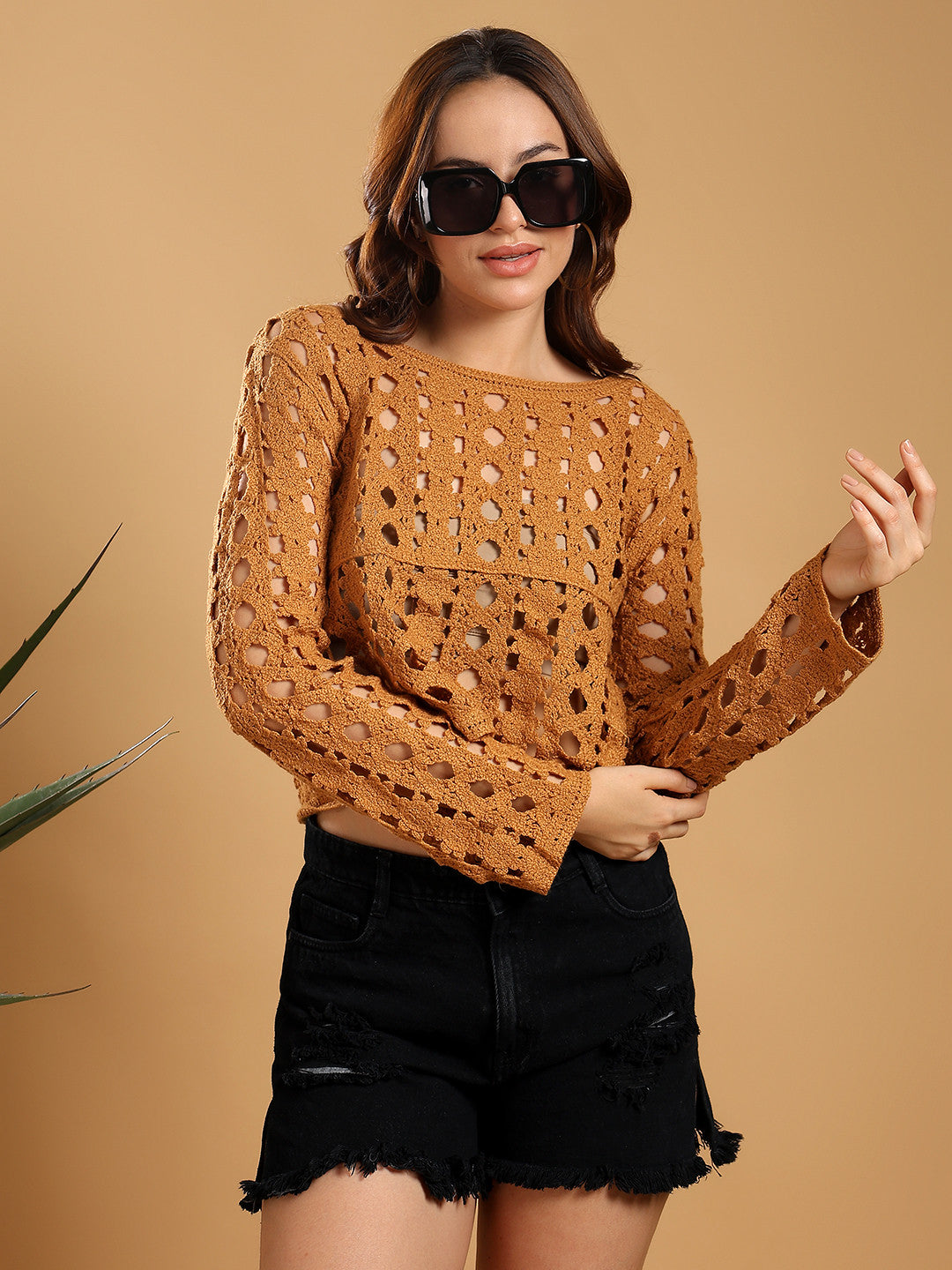 KOTTY Casual Printed Women Brown Top