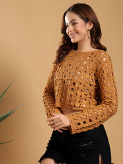 KOTTY Casual Printed Women Brown Top
