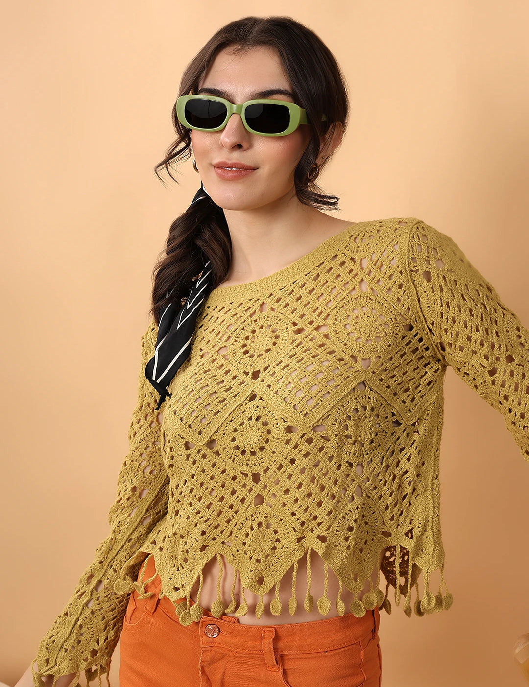 KOTTY Casual Printed Women Yellow Top 