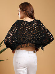 KOTTY Casual Printed Women Black Top