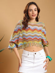 KOTTY Casual Printed Women Multicolor Top 