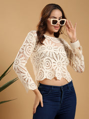 KOTTY Casual Printed Women White Top