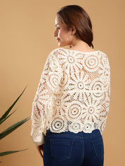 KOTTY Casual Printed Women White Top