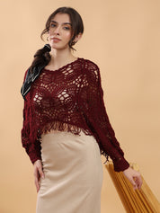 KOTTY Casual Printed Women Maroon Top