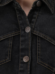 Kotty Black Casual Women Denim Dress 