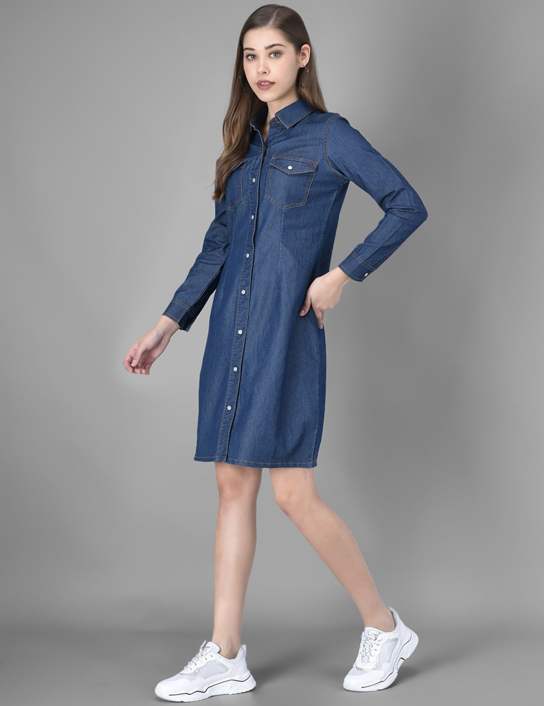 Kotty Blue Casual Women Denim Dress 