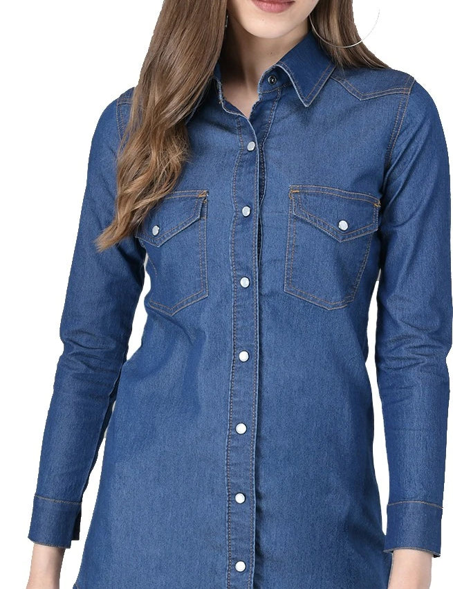 Kotty Blue Casual Women Denim Dress 