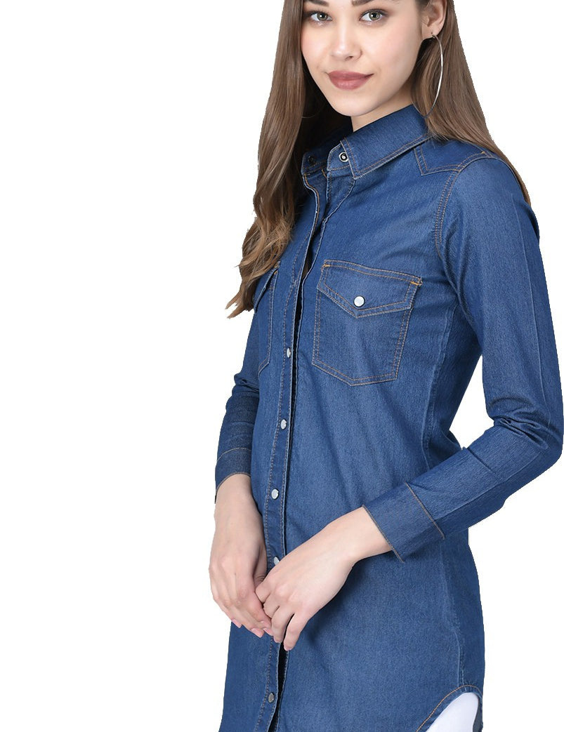 Kotty Blue Casual Women Denim Dress 