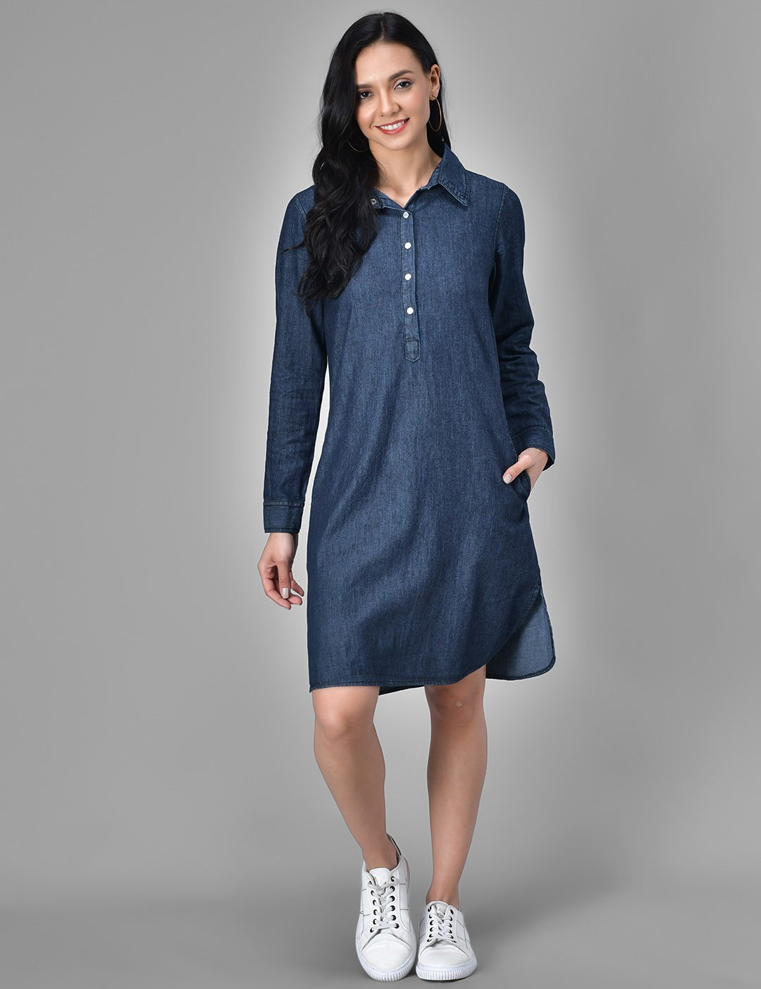 Kotty Blue Casual Women Denim Dress