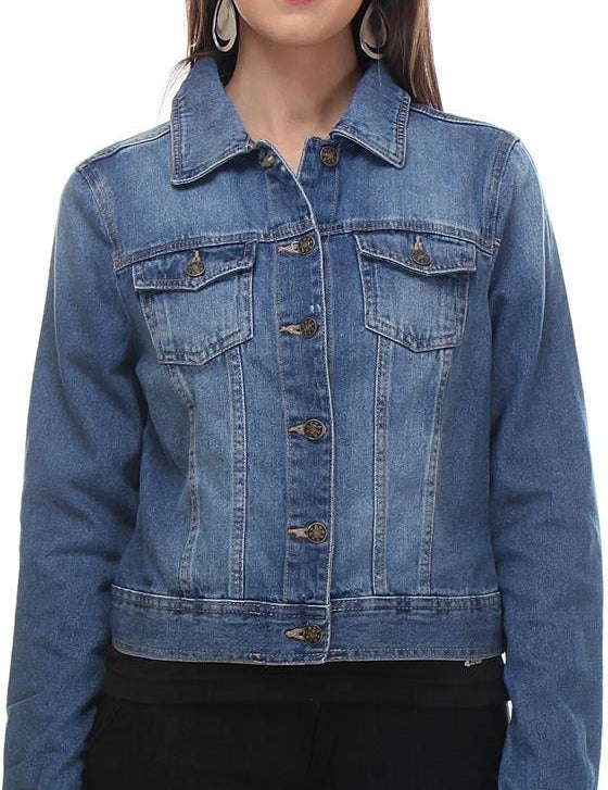 KOTTY Women Solid Denim Jacket