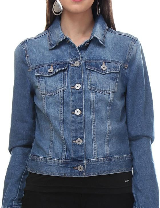 KOTTY Women Solid Denim Jacket