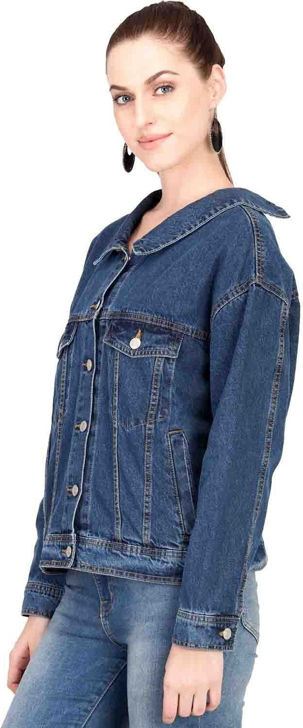 KOTTY Full Sleeve Printed, Dyed/Ombre Women Denim Jacket 