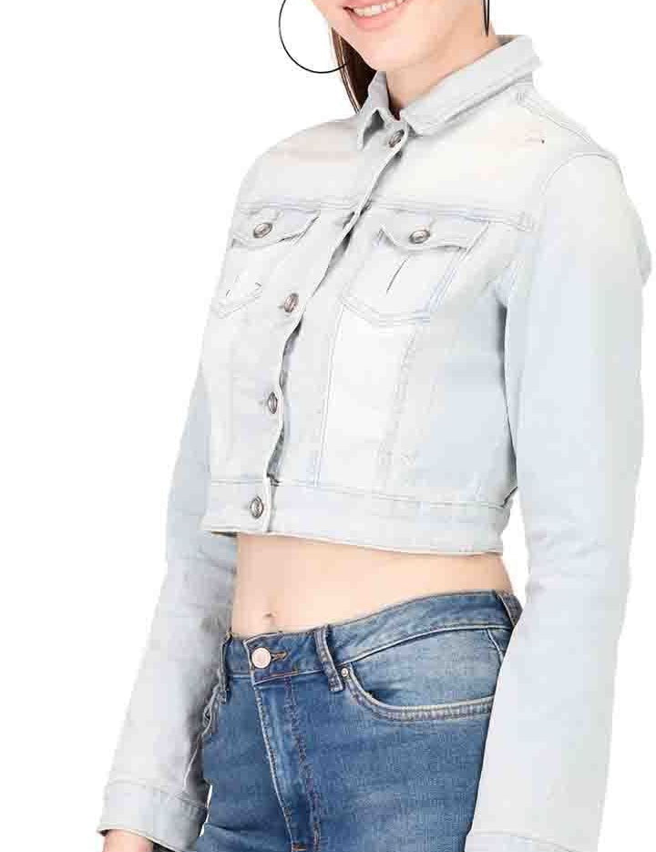 KOTTY Solid Denim Jacket For Women