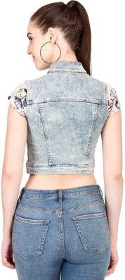 KOTTY Sleeveless Dyed/Ombre Women Denim Jacket 