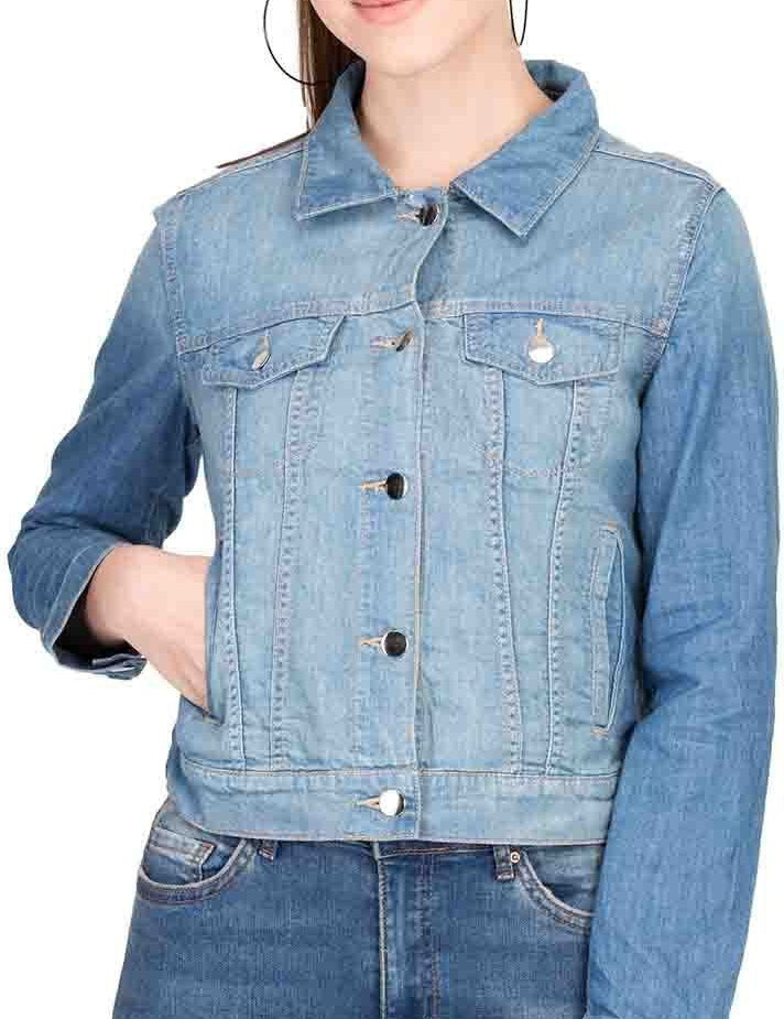 KOTTY Solid Denim Jacket For Women
