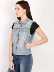 KOTTY Sleeveless Solid Women Denim Jacket 