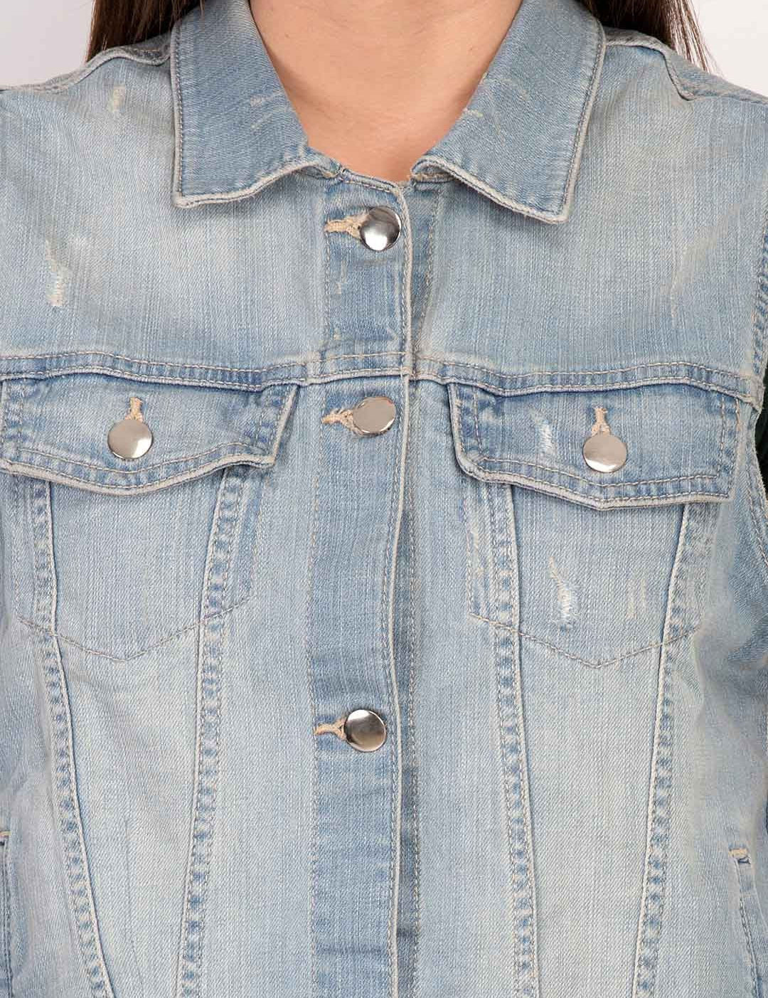 KOTTY Sleeveless Solid Women Denim Jacket 