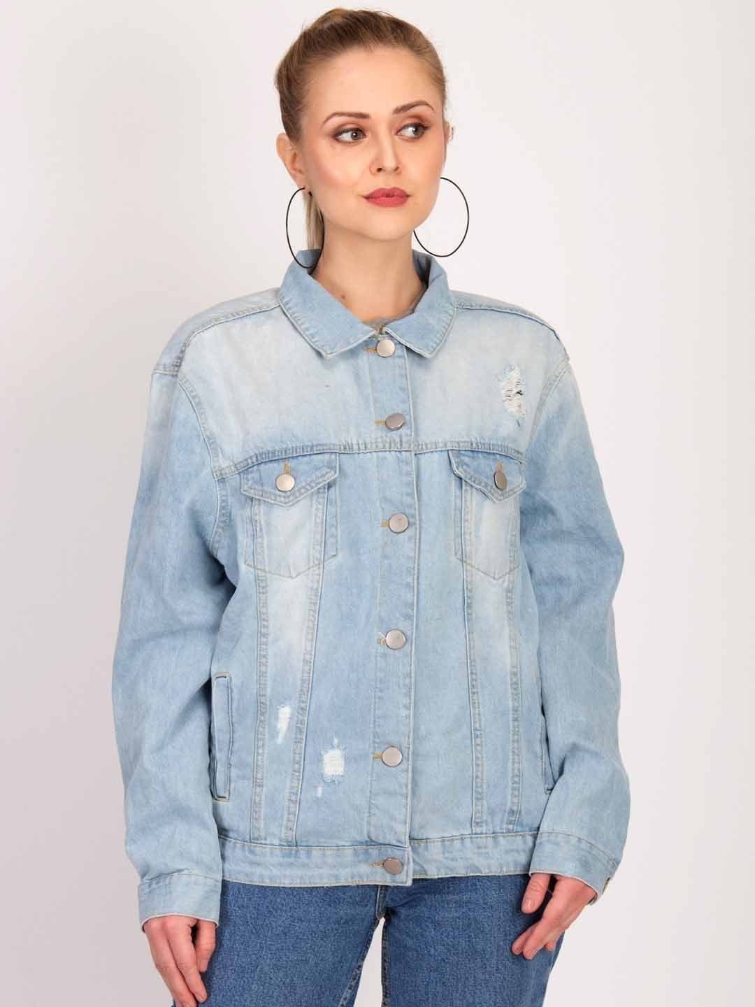 KOTTY Full Sleeve Solid Women Denim Jacket 