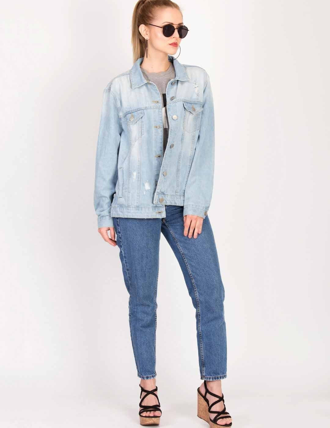 KOTTY Full Sleeve Solid Women Denim Jacket 