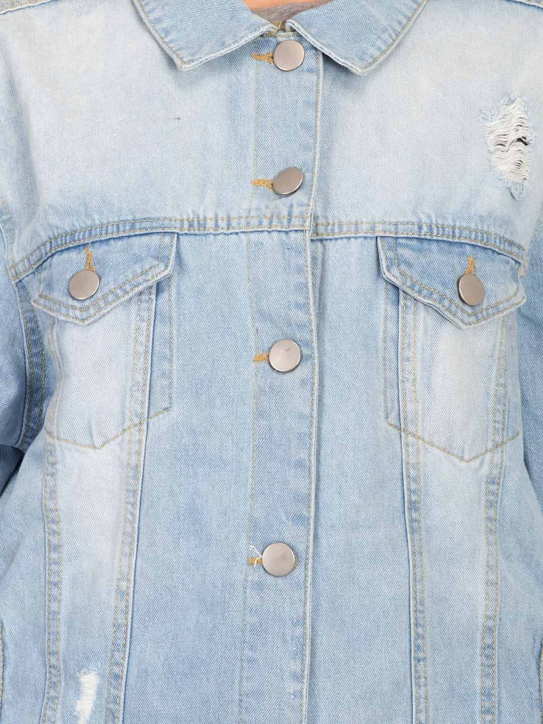 KOTTY Full Sleeve Solid Women Denim Jacket 