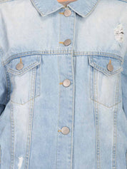 KOTTY Full Sleeve Solid Women Denim Jacket 