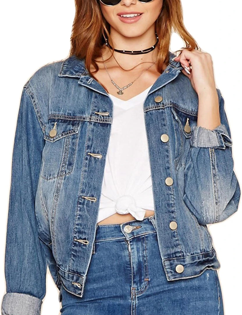 KOTTY Full Sleeve Solid Women Denim Jacket 