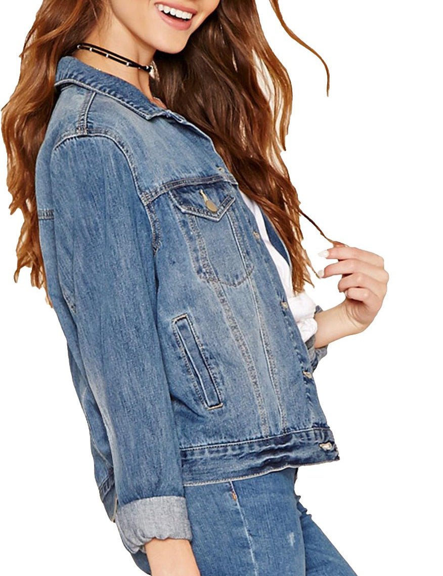 KOTTY Full Sleeve Solid Women Denim Jacket 