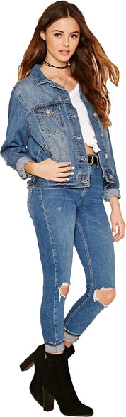 KOTTY Full Sleeve Solid Women Denim Jacket 