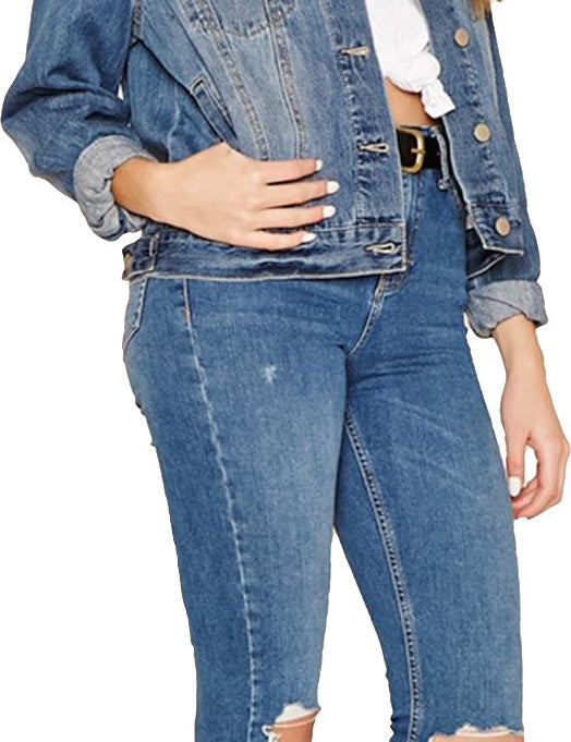 KOTTY Full Sleeve Solid Women Denim Jacket 