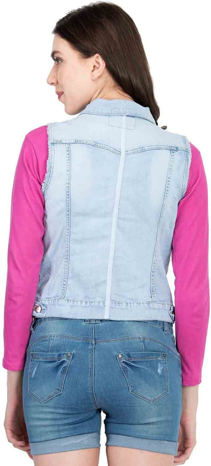 KOTTY Sleeveless Solid Women Denim Jacket 