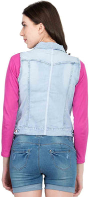 KOTTY Sleeveless Solid Women Denim Jacket 