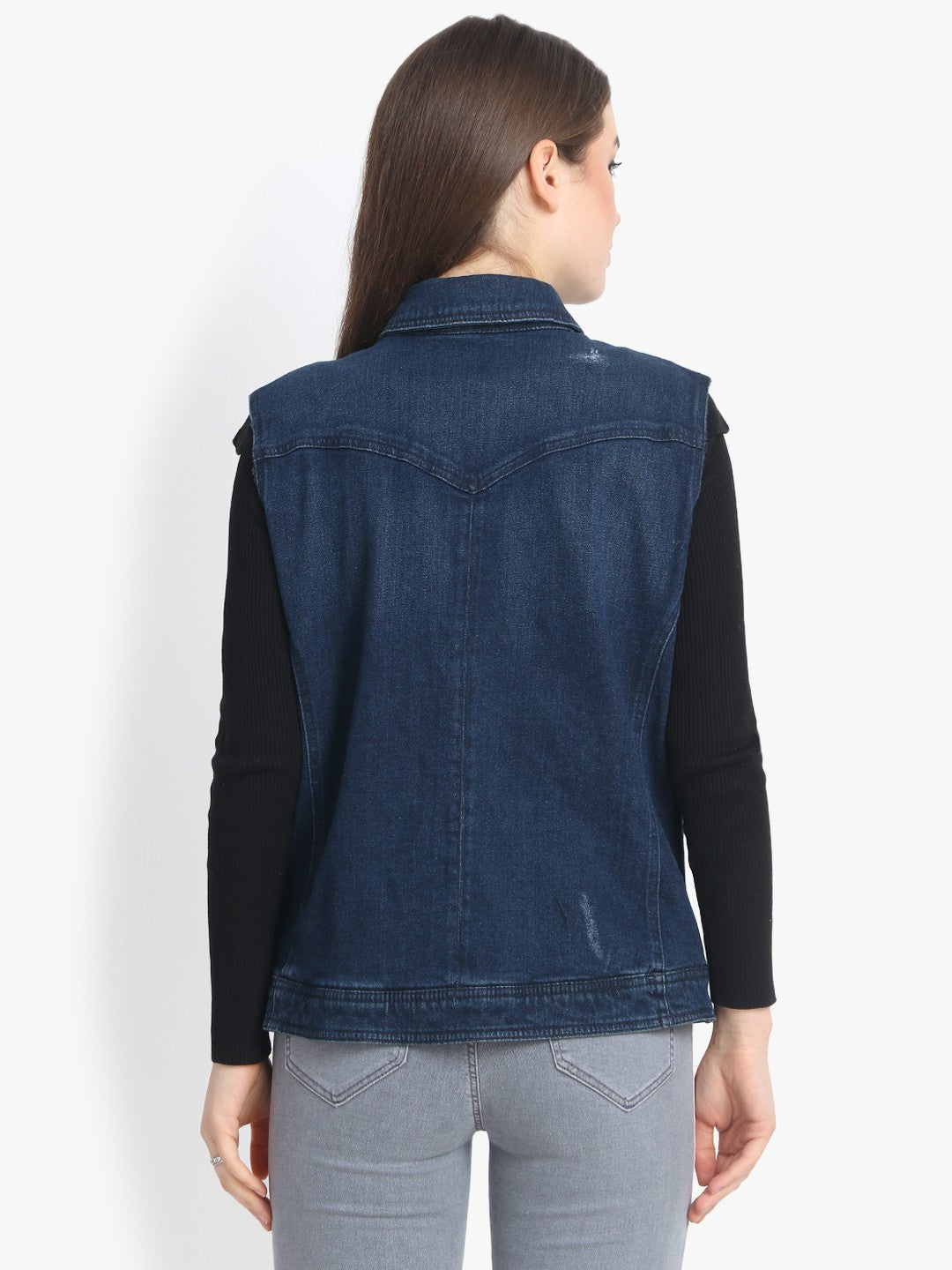 KOTTY Sleeveless Washed Women Denim Jacket 